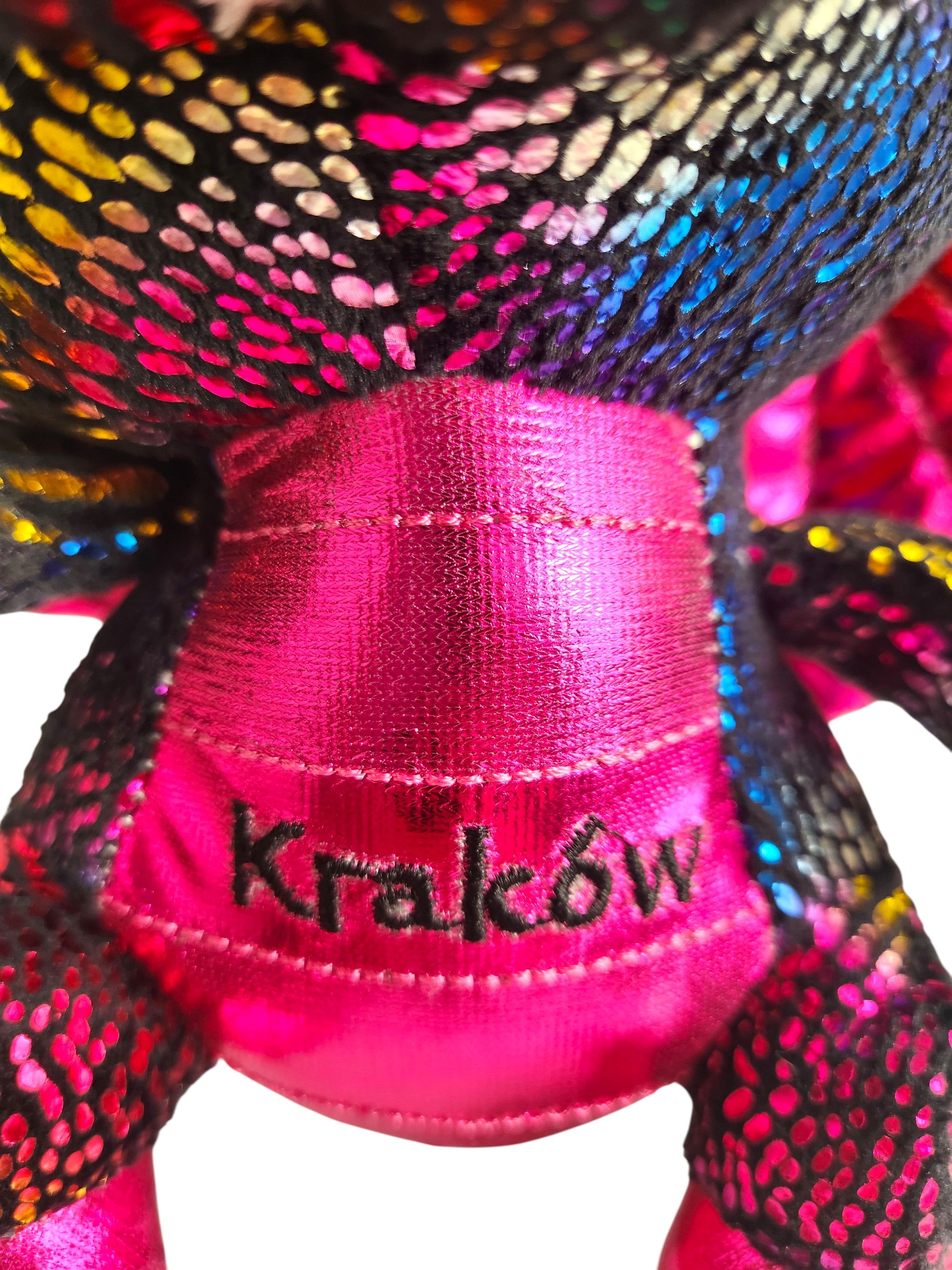 Medium Poland Krakow Wawel Dragon Plush Toy, Black Rainbow 10"