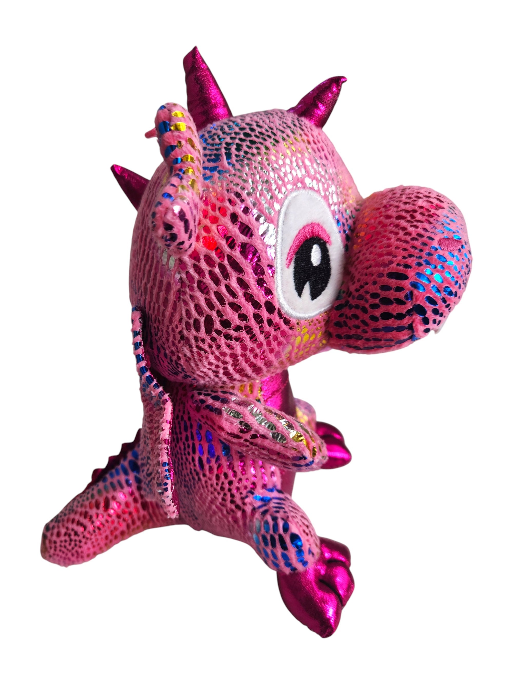 Medium Poland Krakow Wawel Dragon Plush Toy, Pink Rainbow 10"