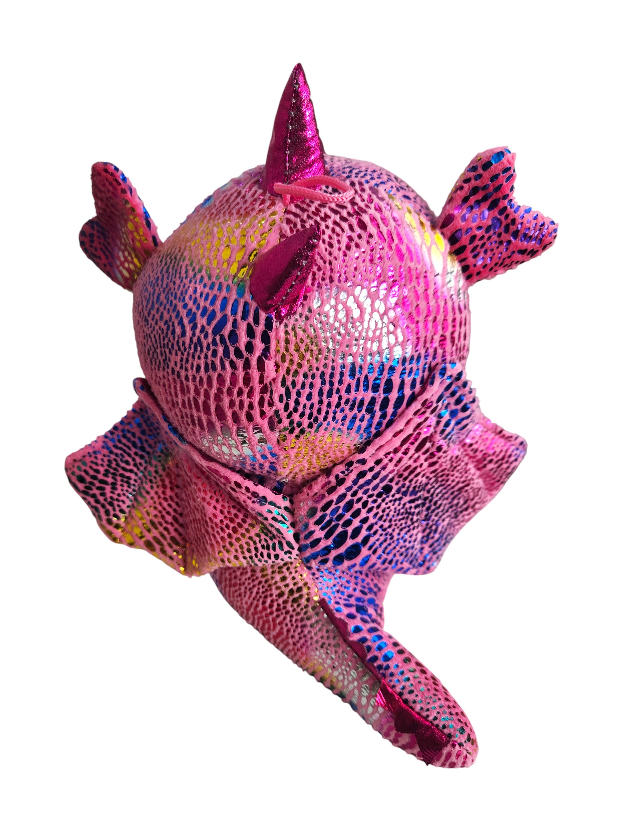 Medium Poland Krakow Wawel Dragon Plush Toy, Pink Rainbow 10"