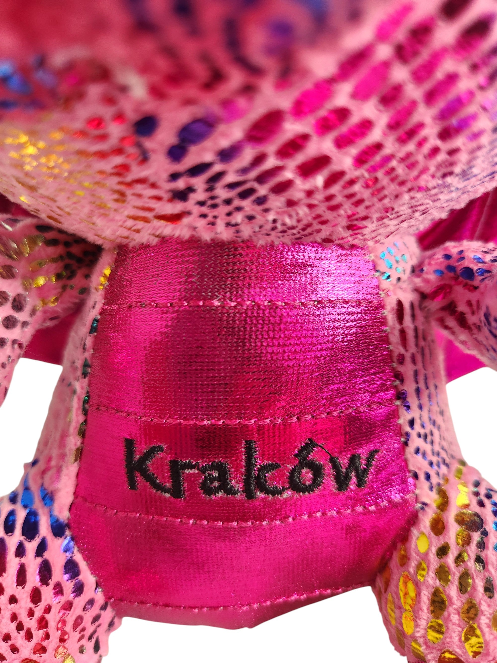 Medium Poland Krakow Wawel Dragon Plush Toy, Pink Rainbow 10"