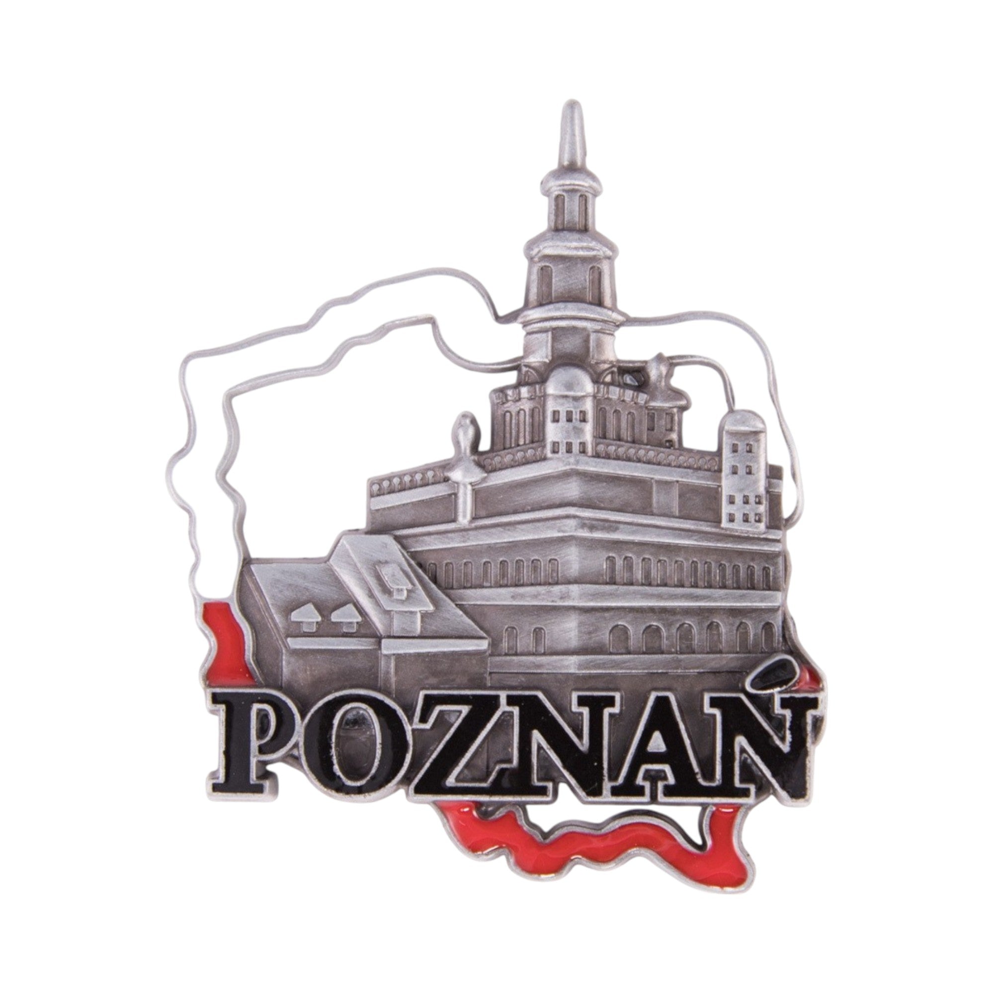 Poland's Contours & Poznan's Town Hall Metal Magnet