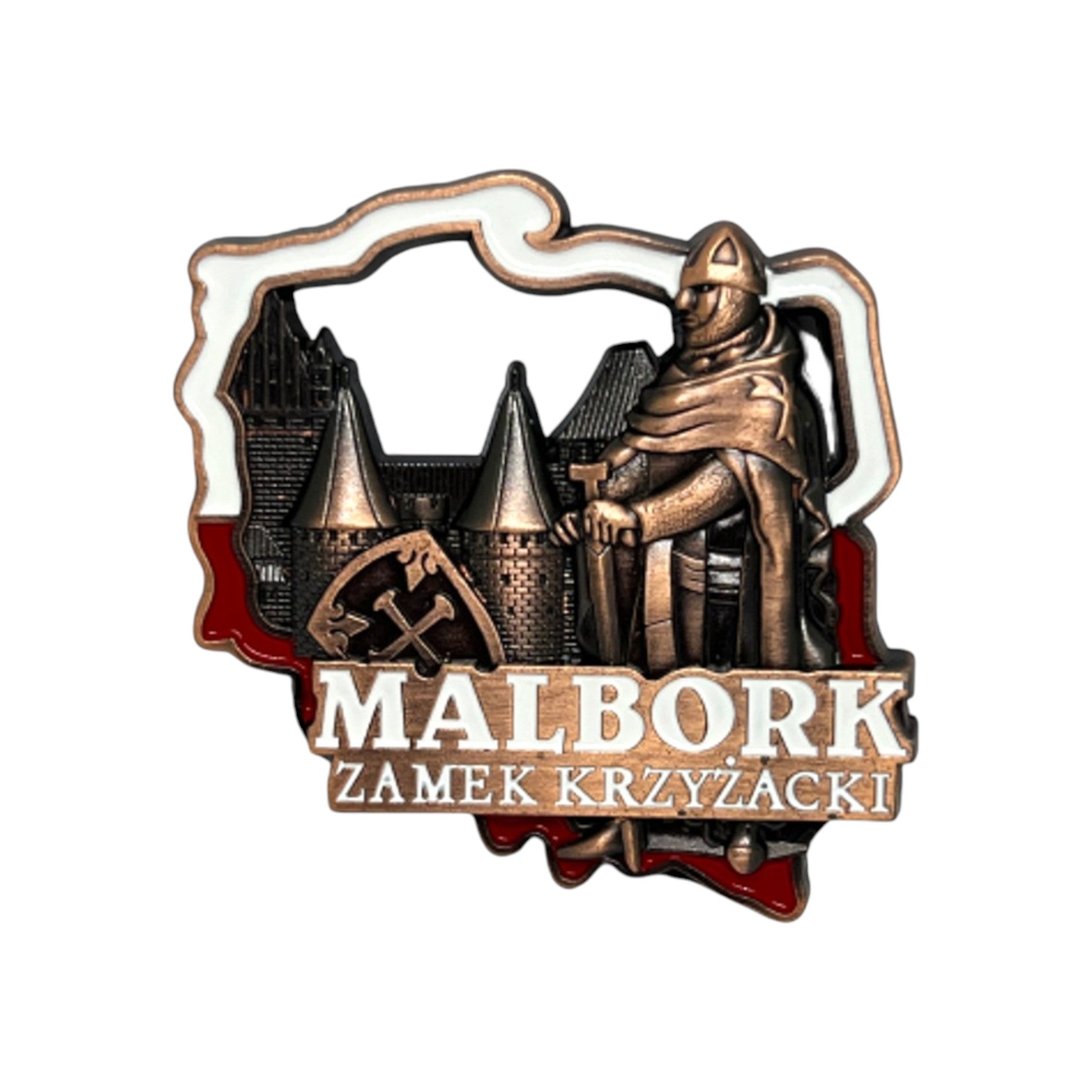 Poland's Contours & Malbork Teutonic Order Castle Metal Magnet