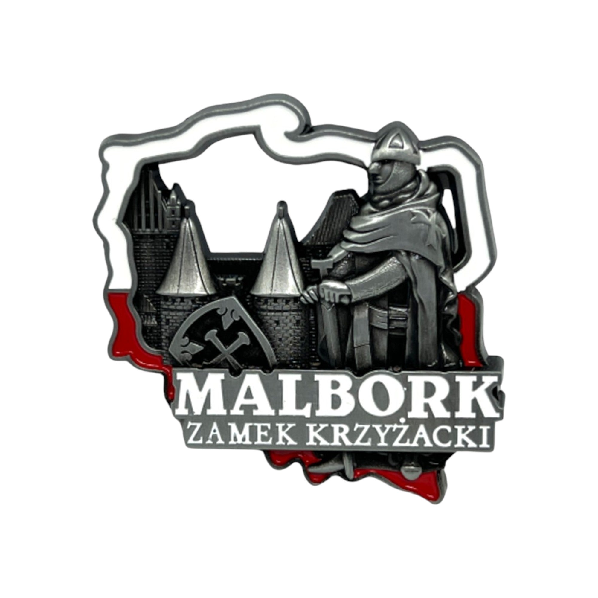 Poland's Contours & Malbork Teutonic Order Castle Metal Magnet