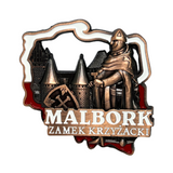 Poland's Contours & Malbork Teutonic Order Castle Metal Magnet