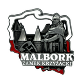 Poland's Contours & Malbork Teutonic Order Castle Metal Magnet