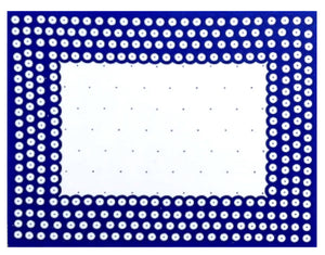 Set of 2 Polish Pottery Blue Dot Placemats with Scalloped Edges