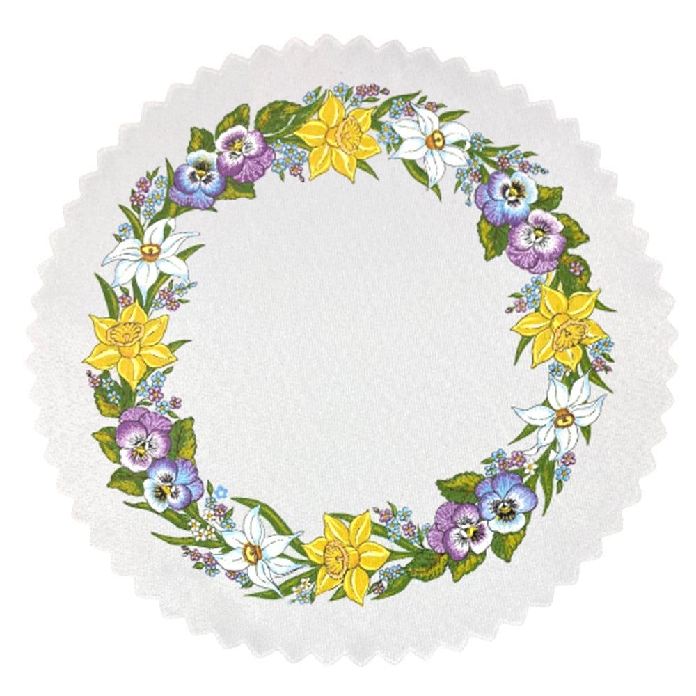 Polish Traditional Spring Flowers Doily