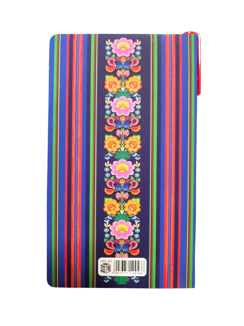 Polish Folk Art Notepad with Pen (Blue Roosters)