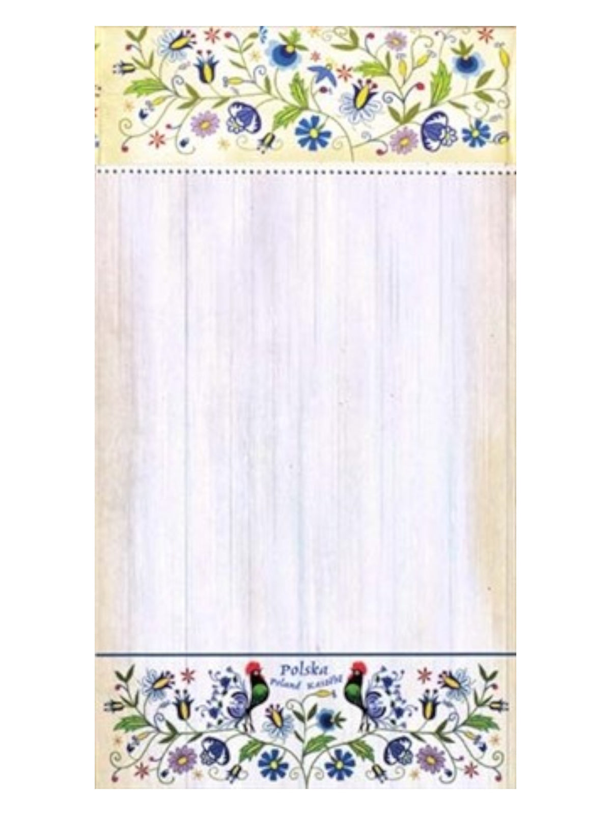 Polish Folk Art Magnetic Note Pad, Kashubian Roosters