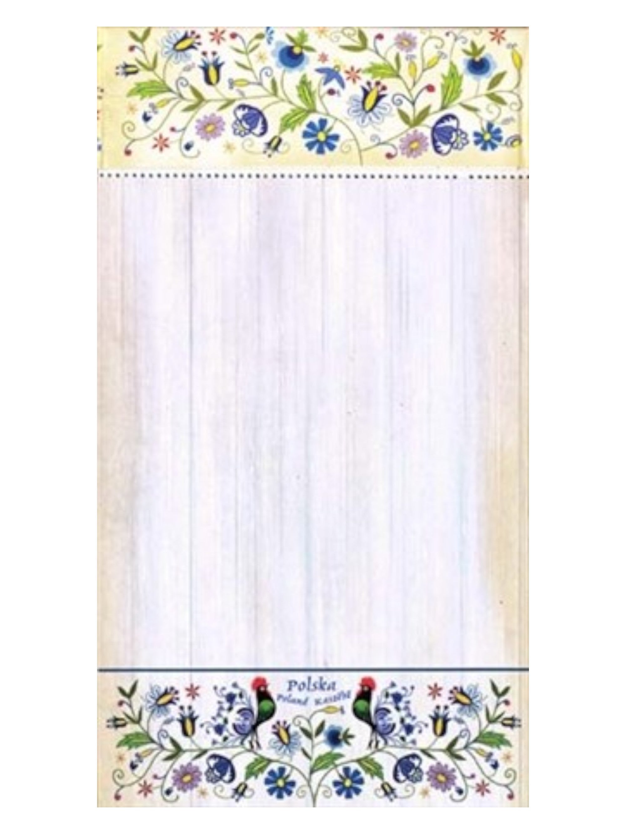 Polish Folk Art Magnetic Note Pad, Kashubian Roosters