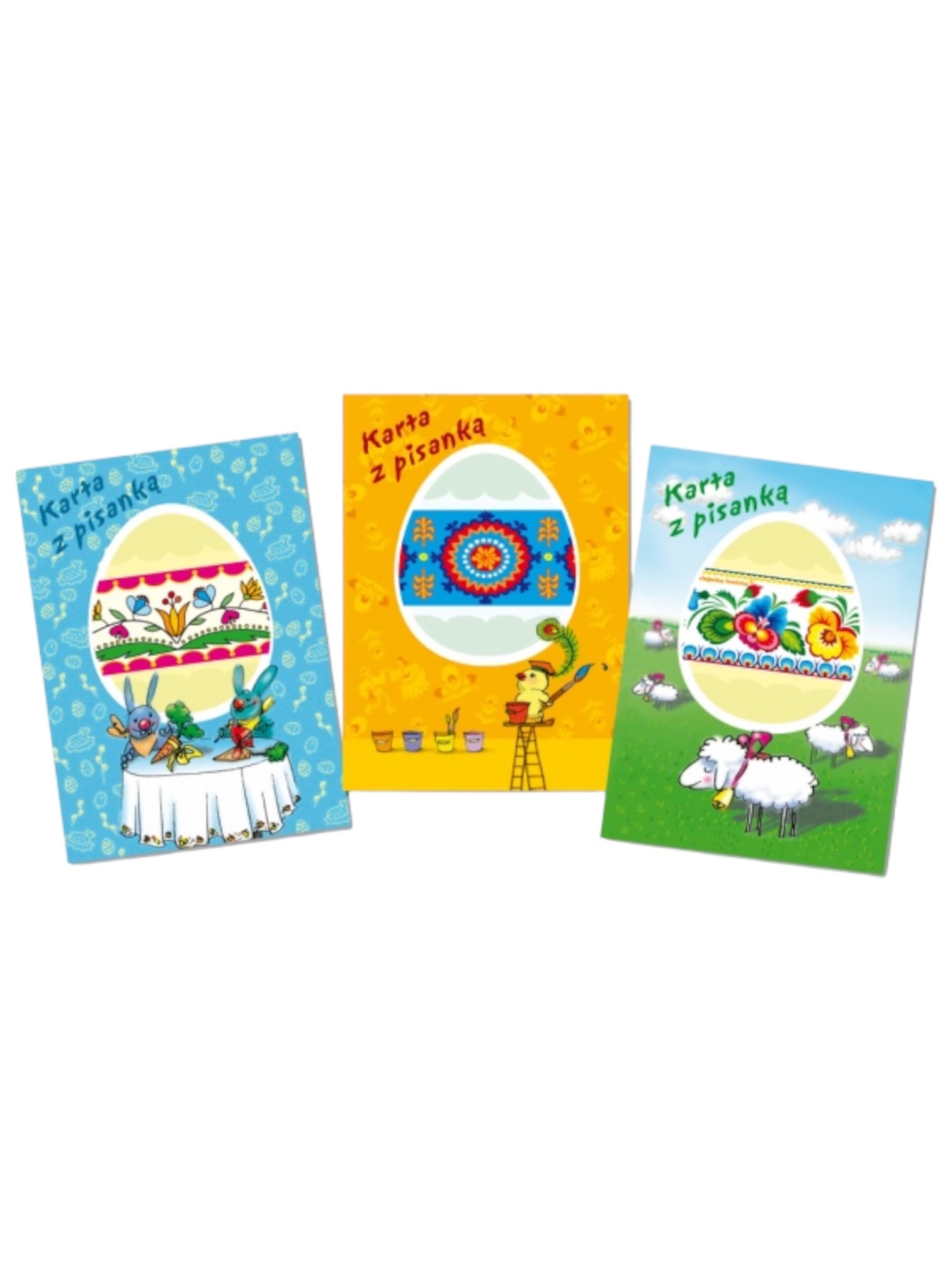 Polish Easter Cards with Easter Egg Wrap, Set of 3