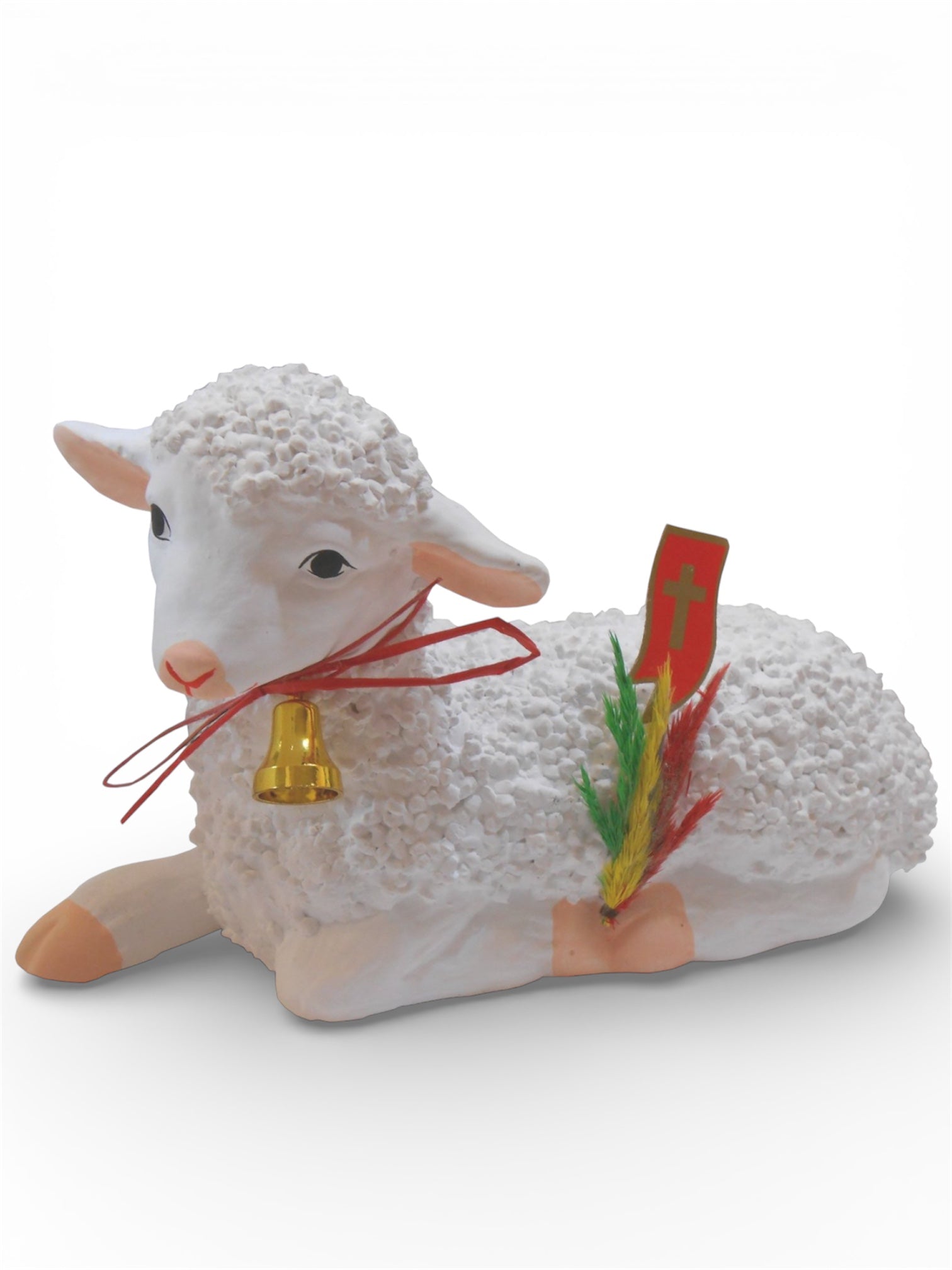 Polish Large Laying Easter Lamb (Baranek Wielkanocny), 7.5" Long