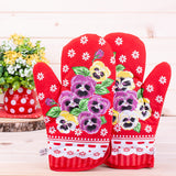 Polish Floral 2 Oven Mitts (Pansies Flowers)