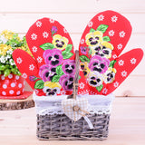 Polish Floral 2 Oven Mitts (Pansies Flowers)