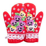 Polish Floral 2 Oven Mitts (Pansies Flowers)