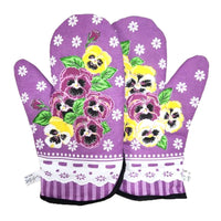 Polish Floral 2 Oven Mitts (Pansies Flowers)