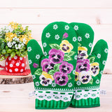 Polish Floral 2 Oven Mitts (Pansies Flowers)