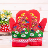 Polish Floral 2 Oven Mitts (Poppies Wildflowers)