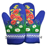 Polish Floral 2 Oven Mitts (Poppies Wildflowers)