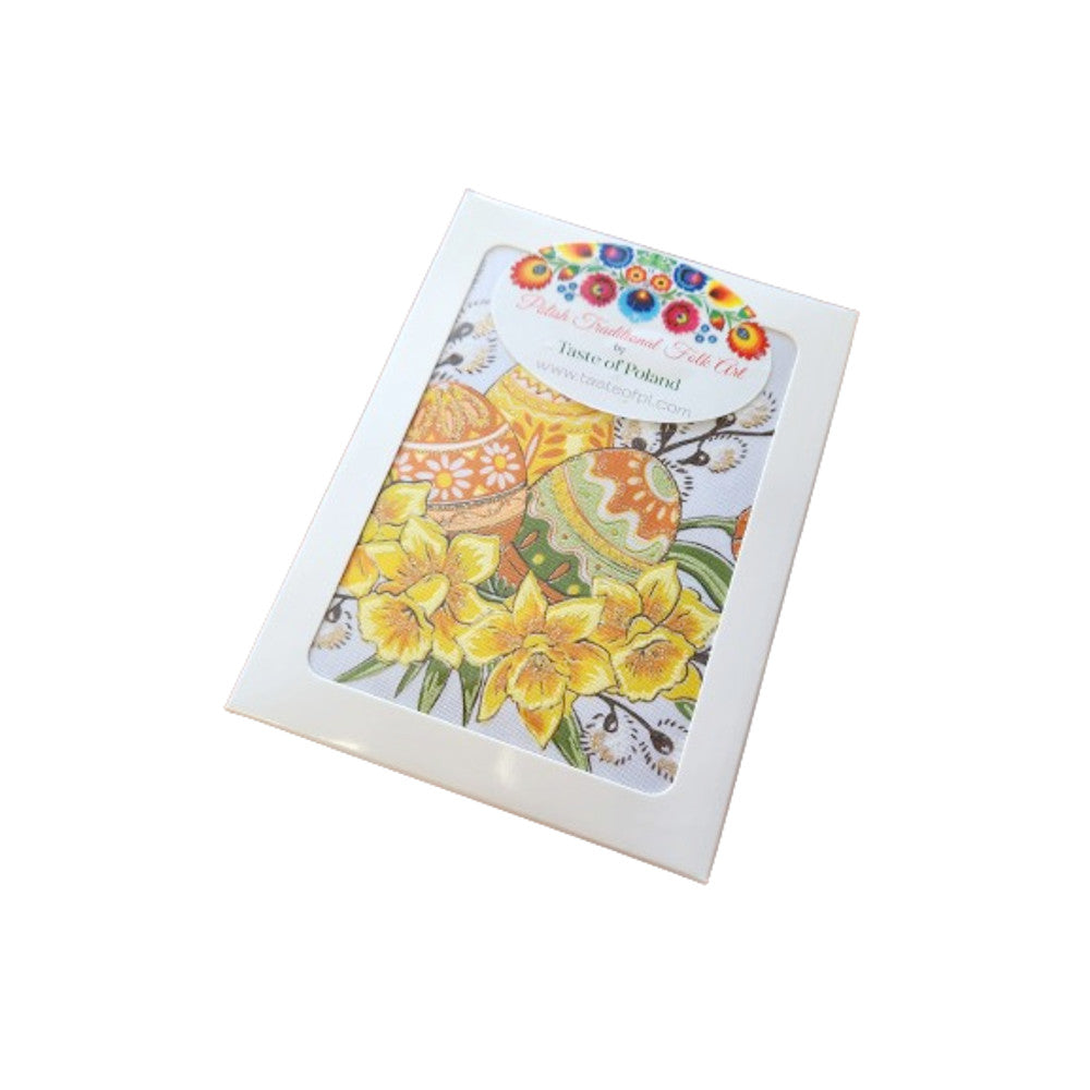 Polish Traditional Easter Eggs with Pussy Willows Round Doily 13.5"x13.5"