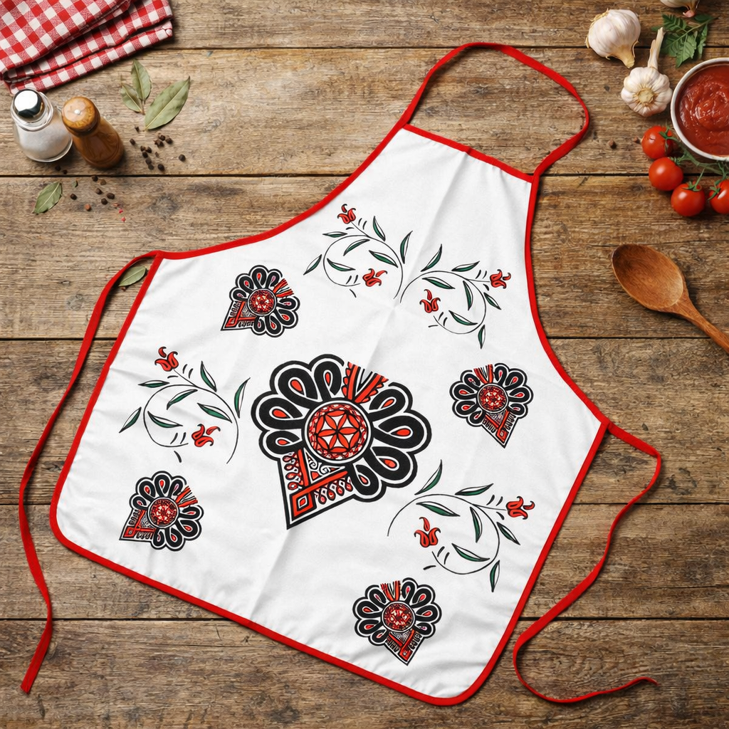 Polish Highlander Parzenica Folk Art Kitchen Apron