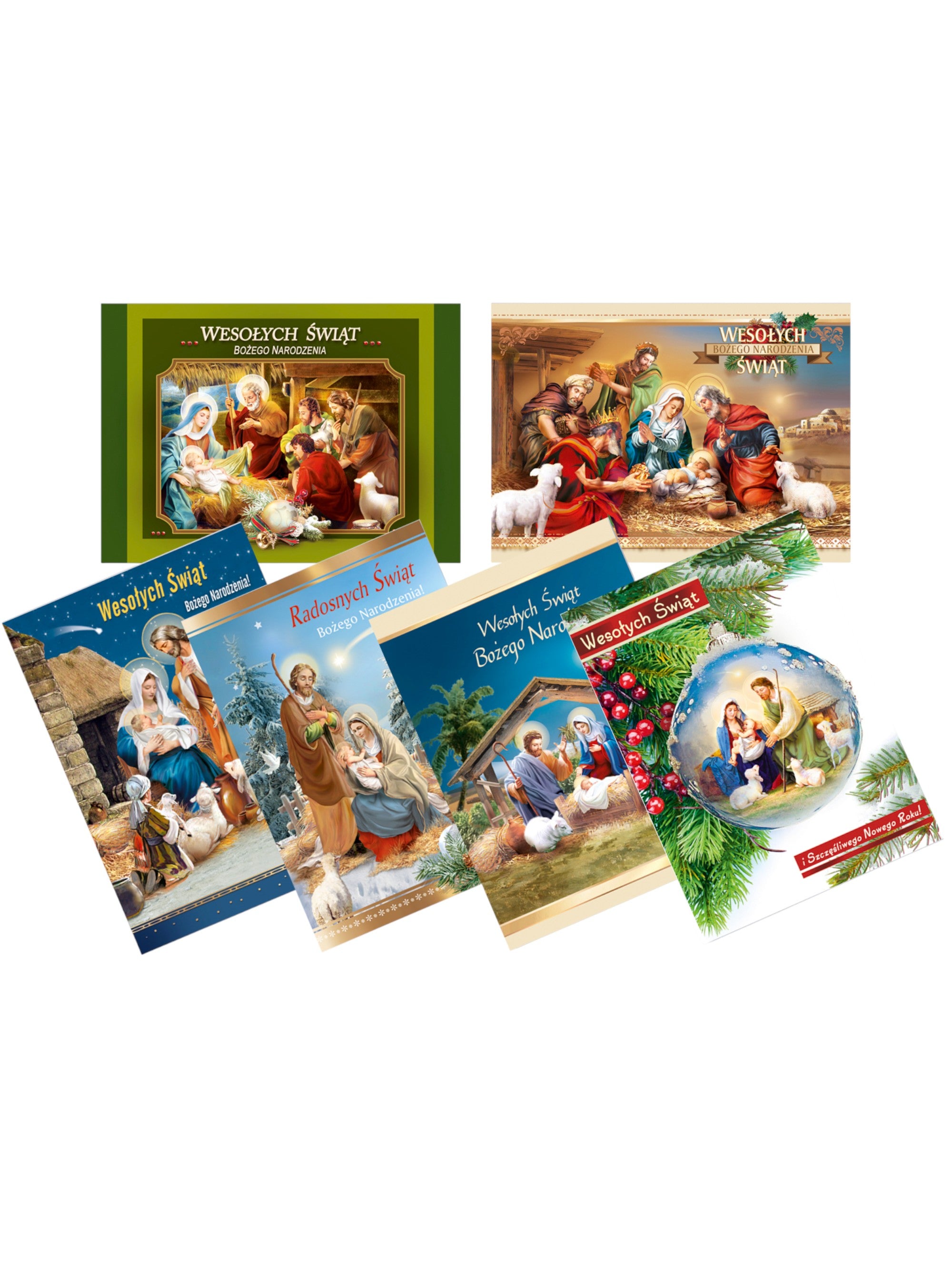 Religious Polish Christmas Greeting Cards, Set of 6