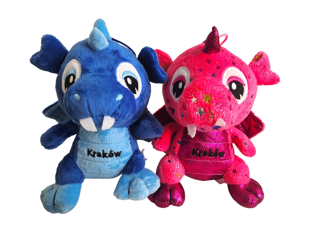 Small Poland Krakow Wawel Dragon Plush Toy, Blue 8"