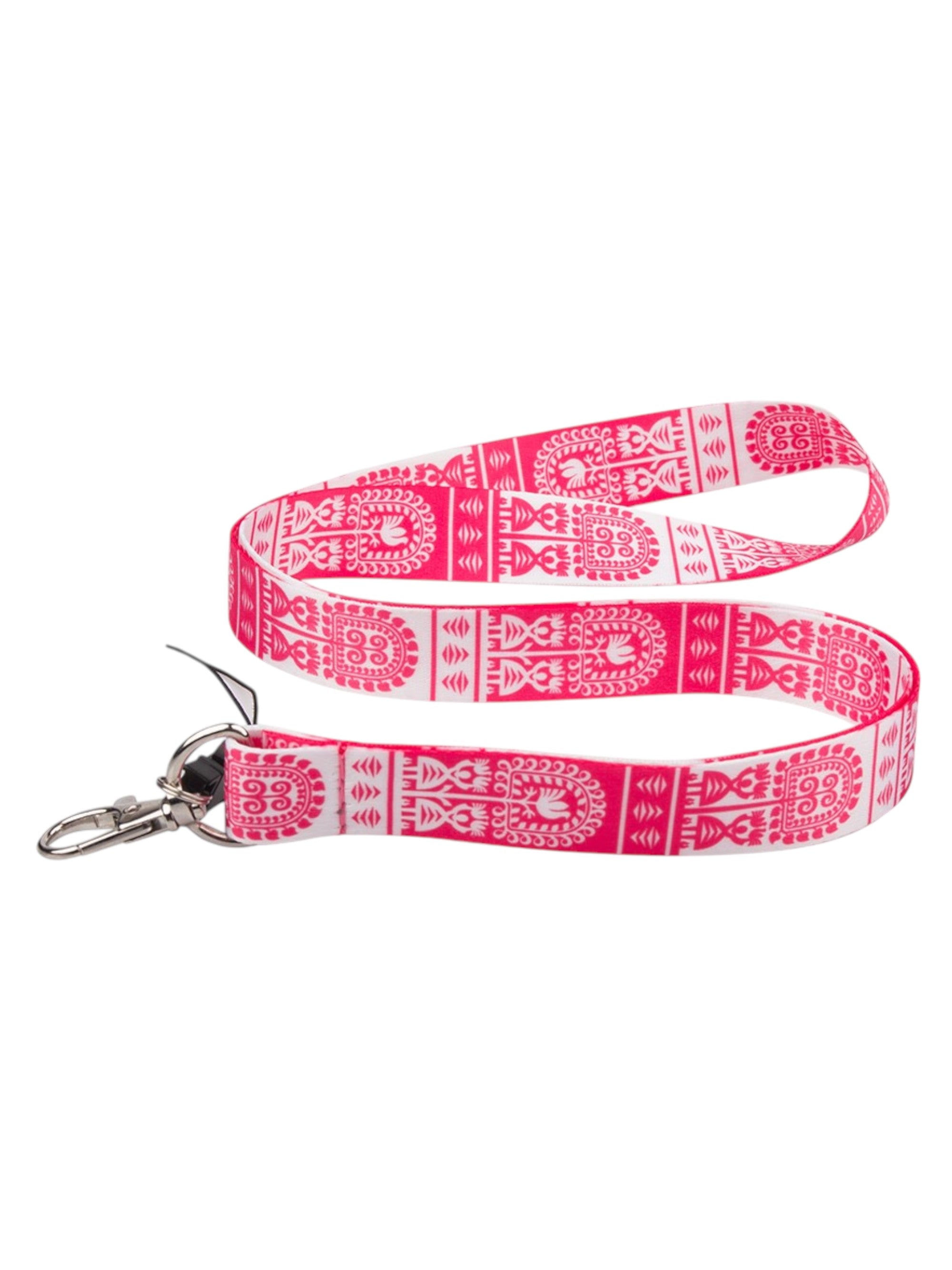 Polish Kurpie Folk Art Neck Strap Lanyard (Pink)