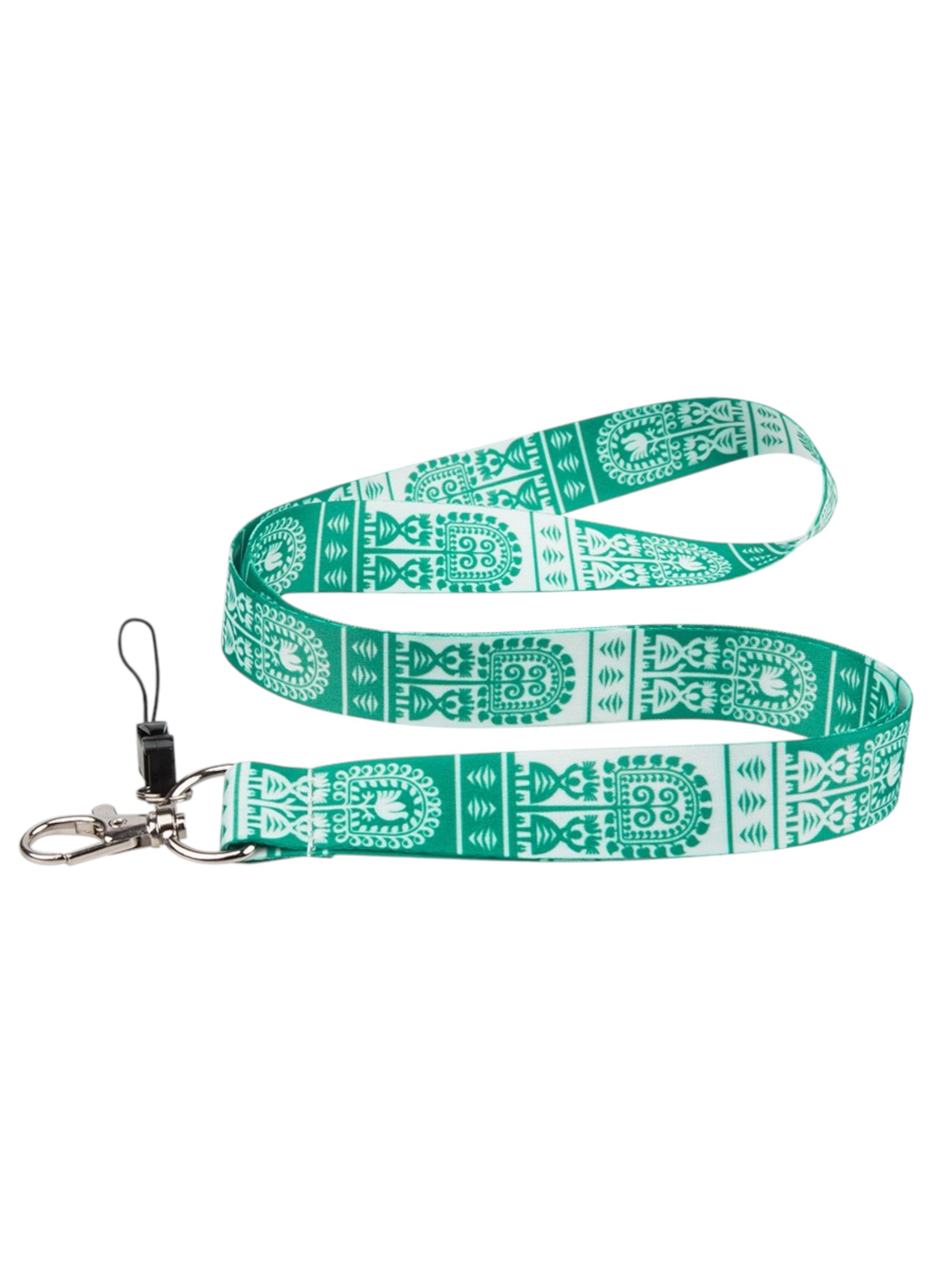 Polish Kurpie Folk Art Neck Strap Lanyard (Green)
