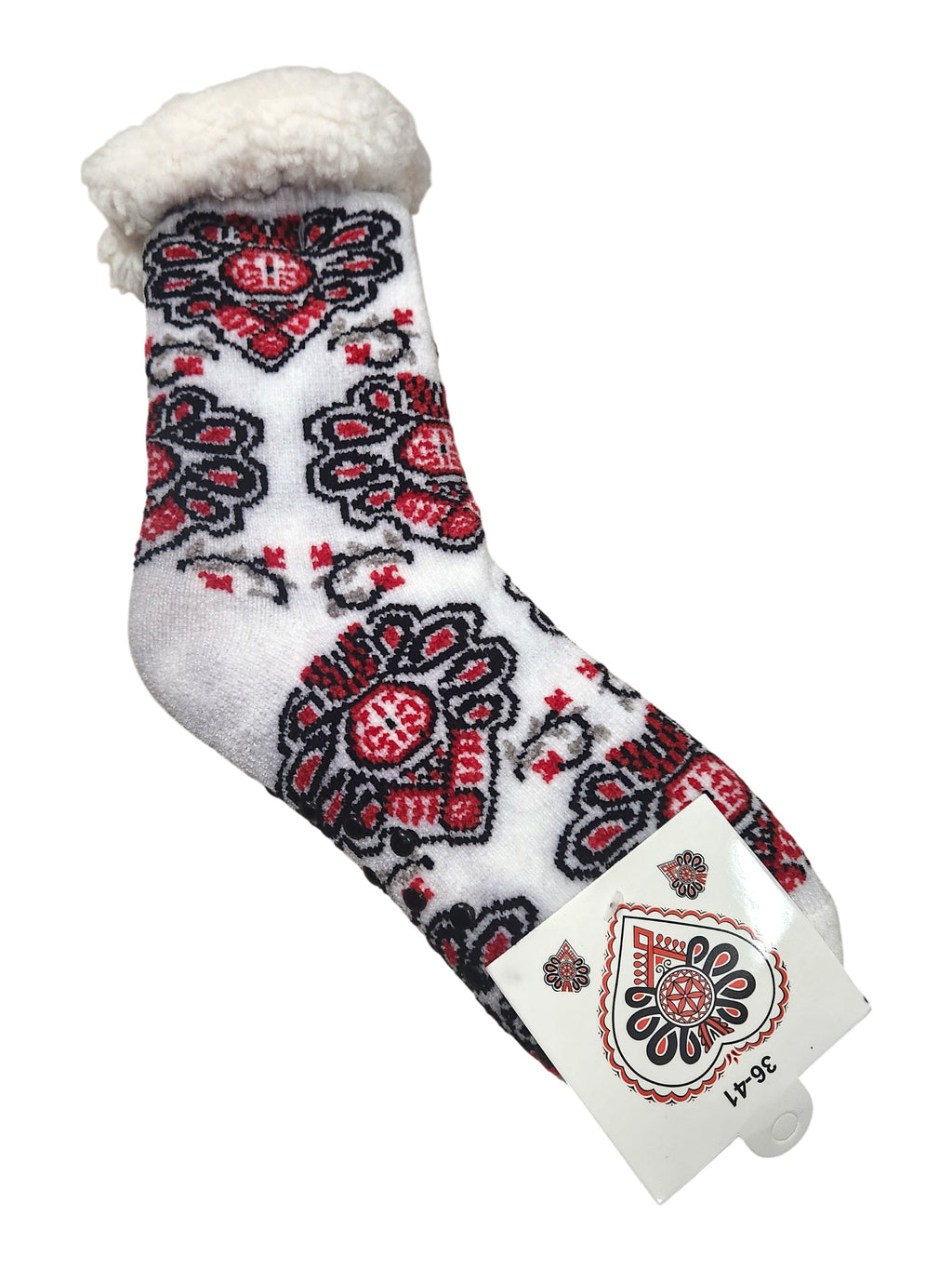 Women Polish Highlander PARZENICA Warm Socks, White
