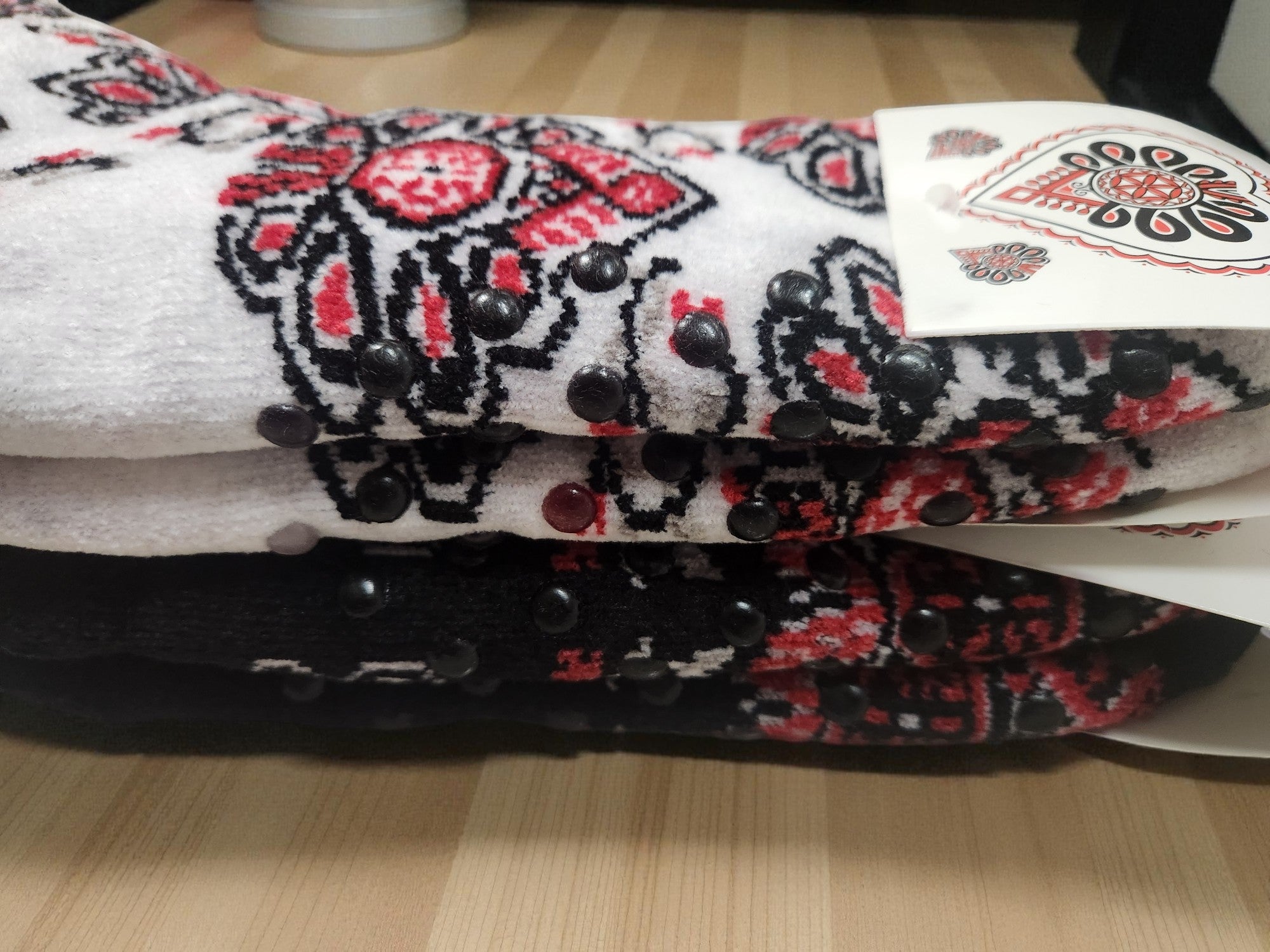 Women Polish Highlander PARZENICA Warm Socks, White