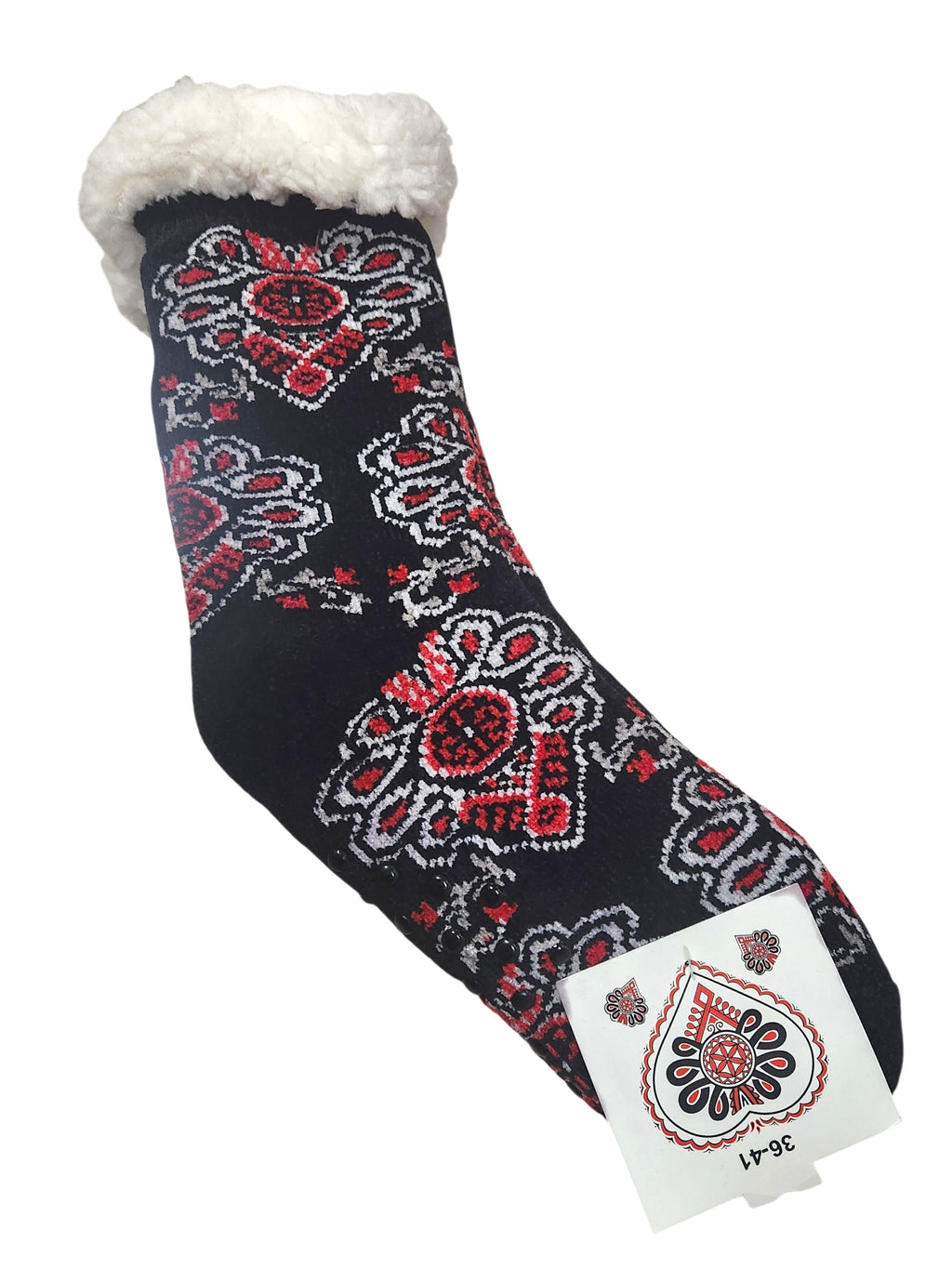 Women Polish Highlander PARZENICA Warm Socks, Black