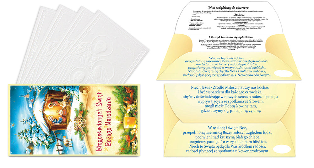 OPLATKI Traditional Polish Christmas Wafers in Envelopes XL (Set of 4)