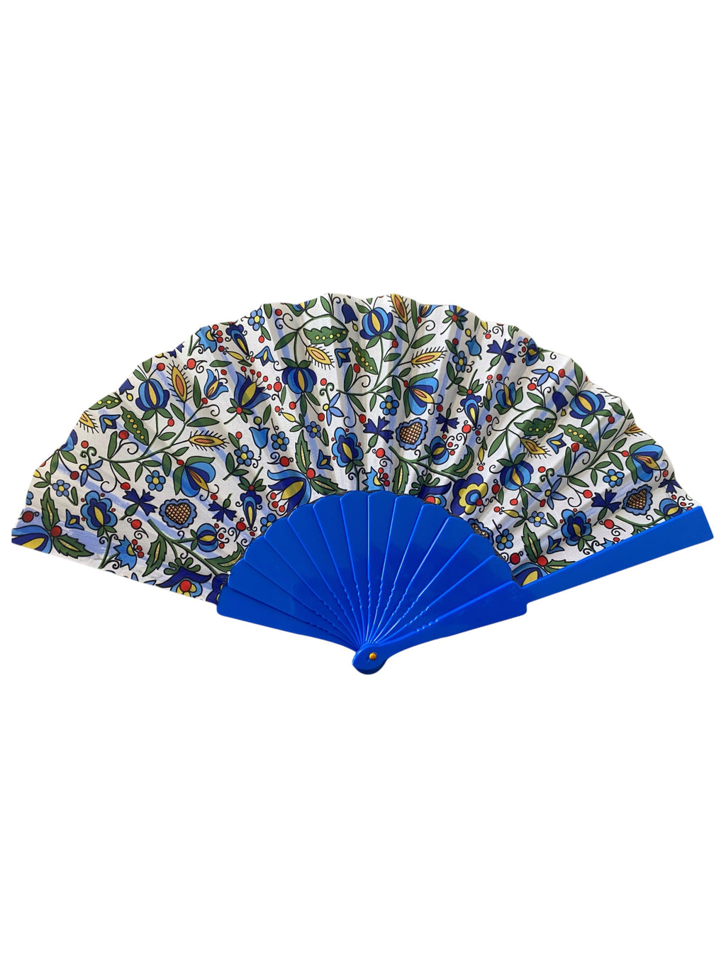 Polish Folk Art Handheld Folding Fan, Kashubian