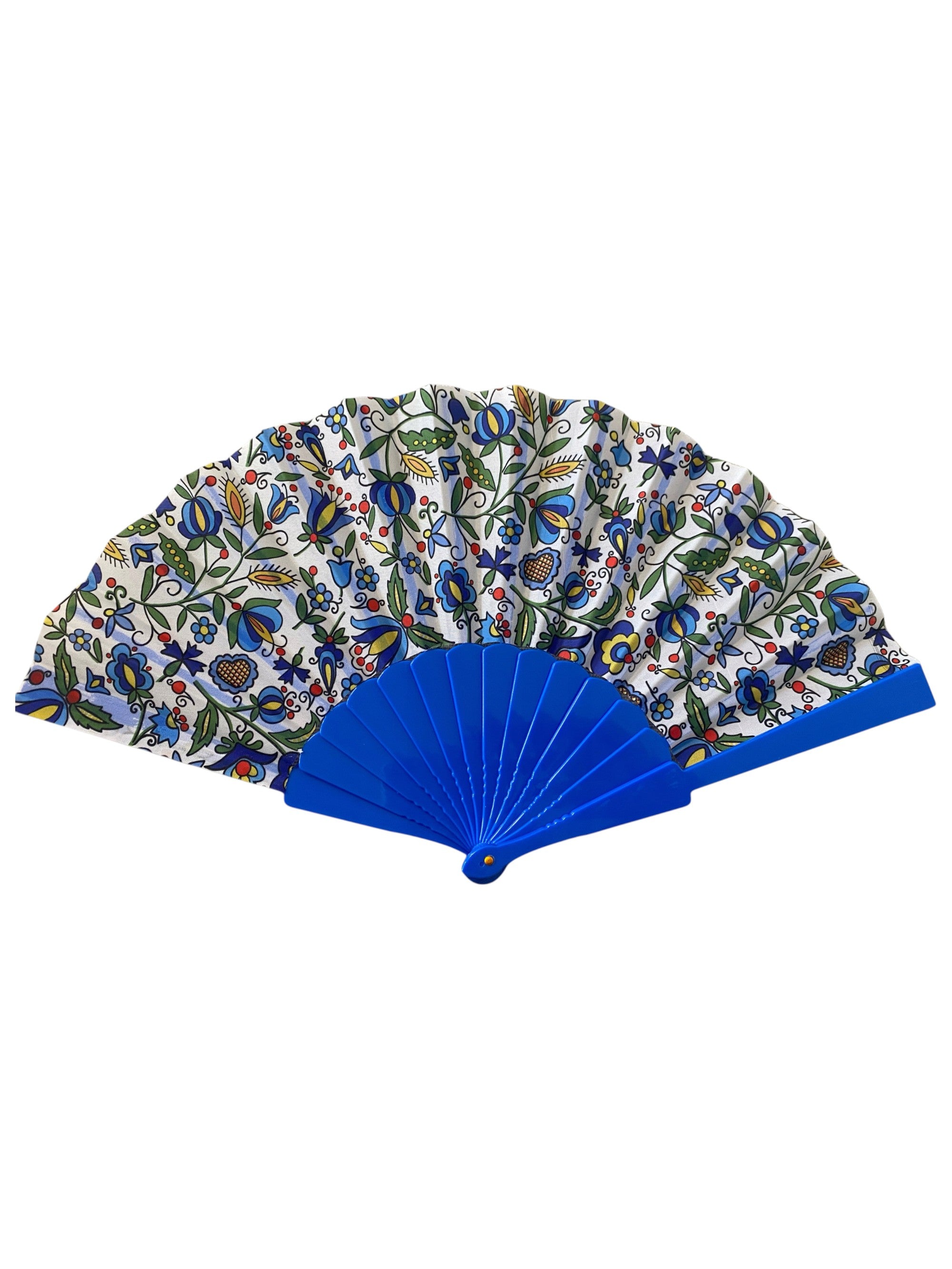 Polish Folk Art Handheld Folding Fan, Kashubian