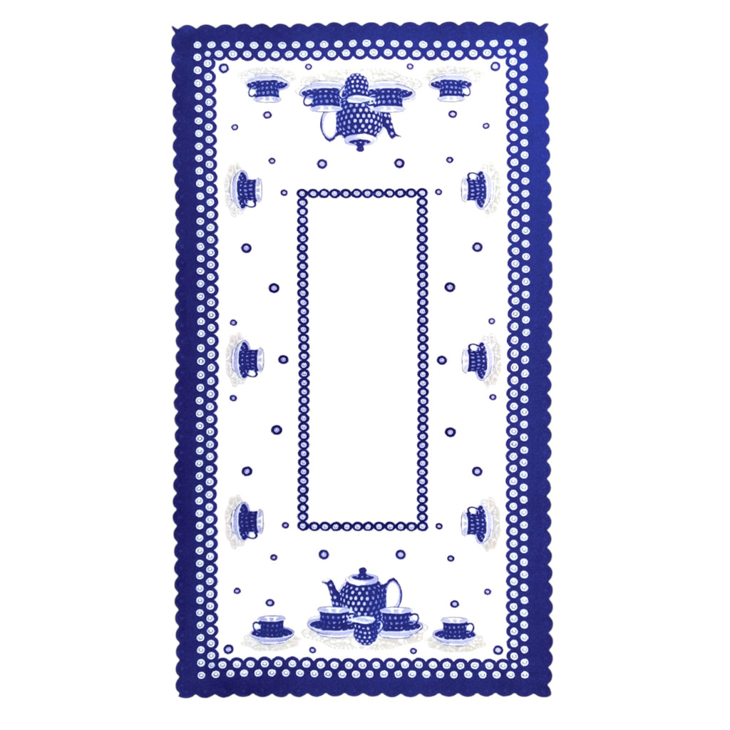 Polish Pottery Coffee Set Blue Dot Table Runner (Blue)