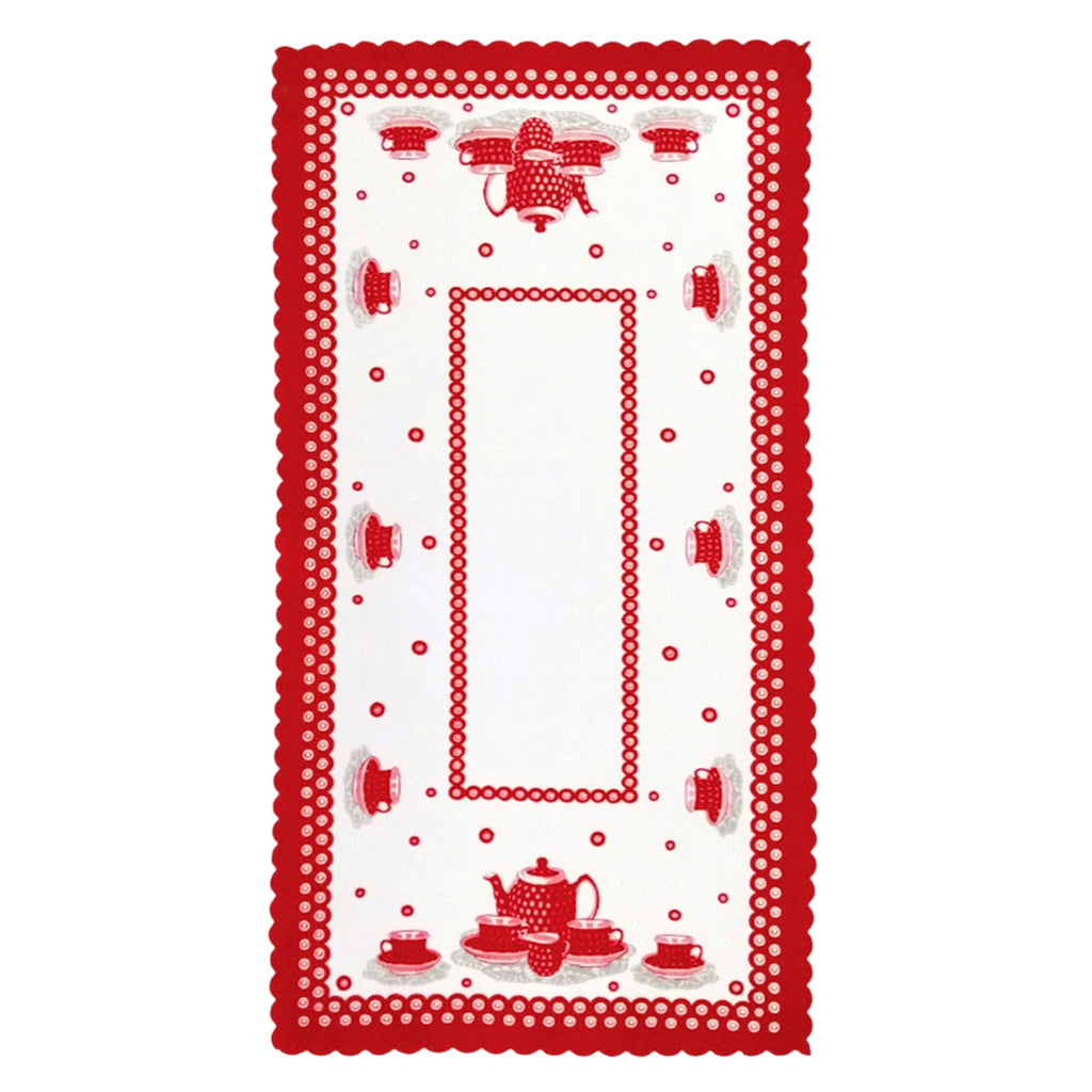 Polish Pottery Coffee Set Red Dot Table Runner (Red)