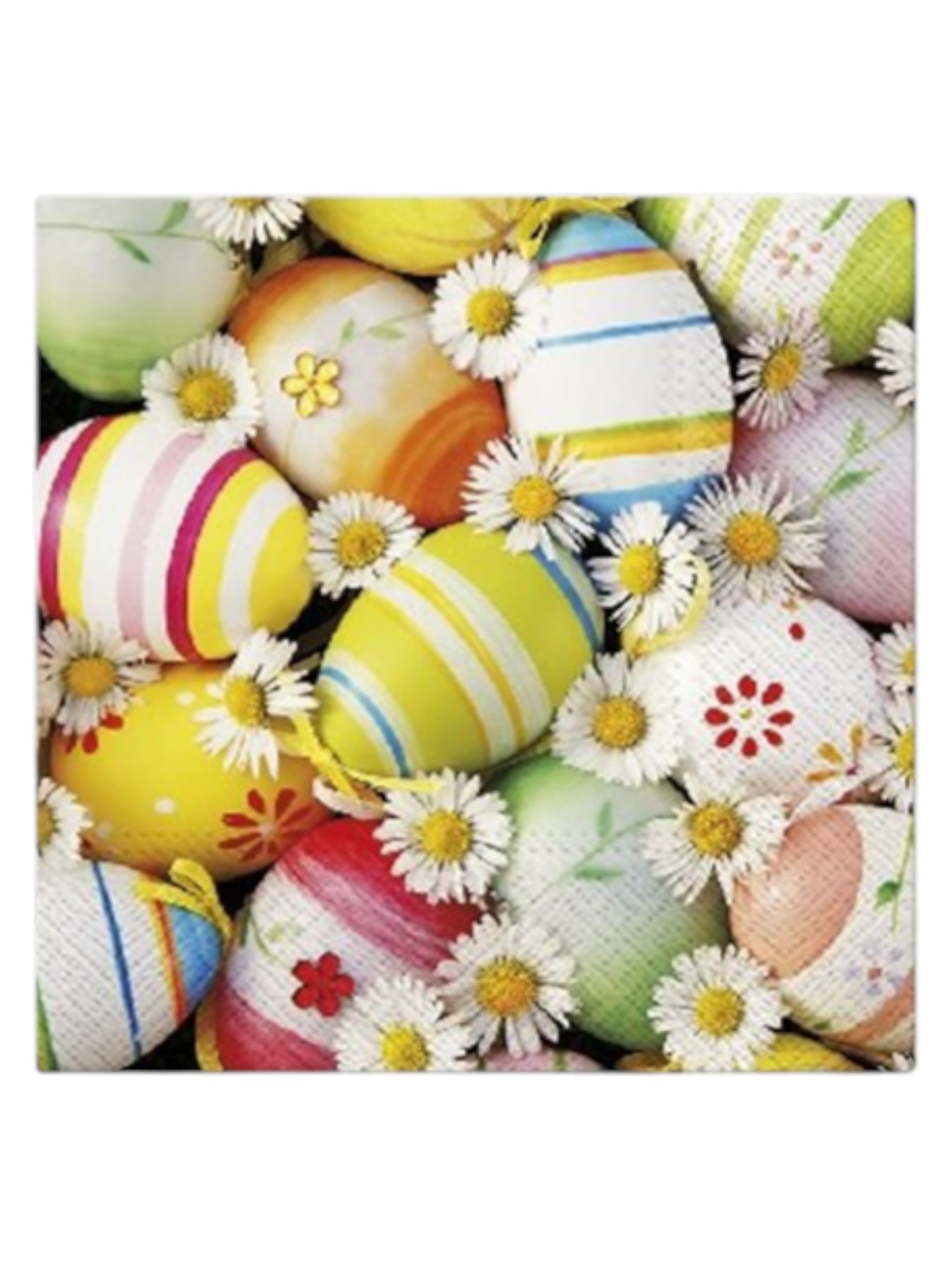 Polish Easter Painted Eggs with Daisies Luncheon Napkins, Set of 20