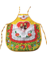 Polish Folk Art Lowicz Flowers Krakow Dancers Kids Kitchen Apron (Yellow)