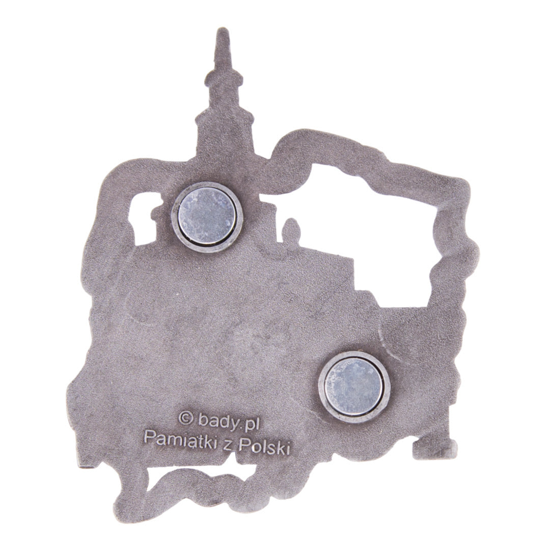 Poland's Contours & Poznan's Town Hall Metal Magnet