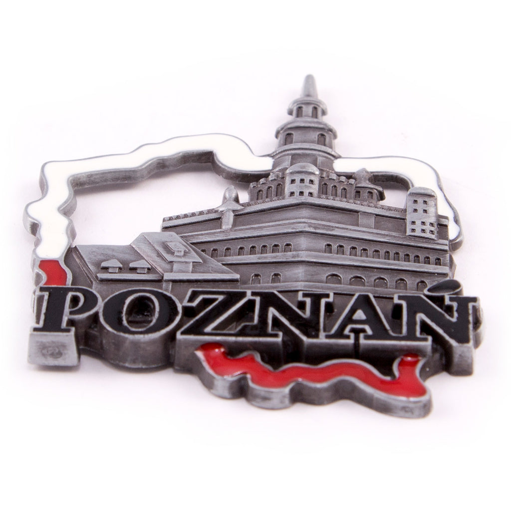 Poland's Contours & Poznan's Town Hall Metal Magnet
