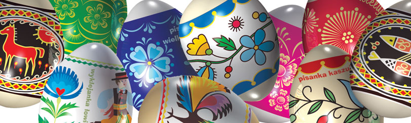 6 Easter Handpainted Wooden Eggs (Pisanki) + 10 Egg Sleeves