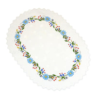 Set of 2 Polish Traditional Oval Easter Doily Basket Cover (Kashubian Flowers)