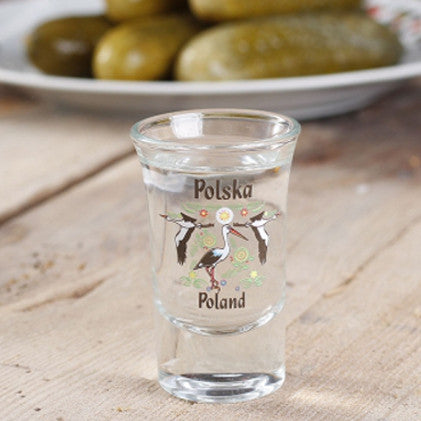 Polska Poland Lowicz Folk Art Shot Glasses, Set of 4