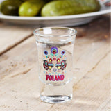 Polska Poland Lowicz Folk Art Shot Glasses, Set of 4