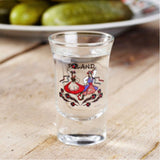 Polska Poland Lowicz Folk Art Shot Glasses, Set of 4