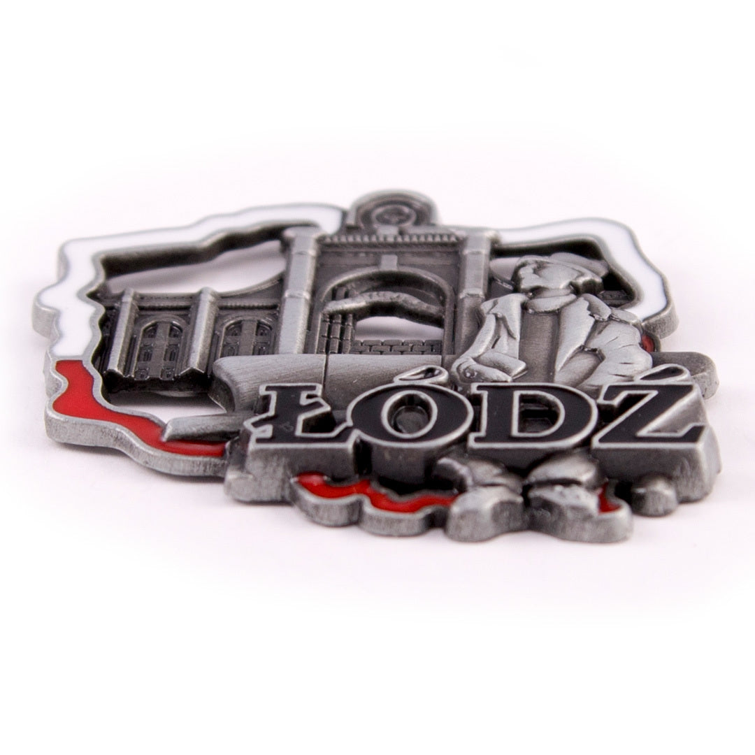Poland's Contours & Lodz's Julian Tuwim Monument Metal Magnet