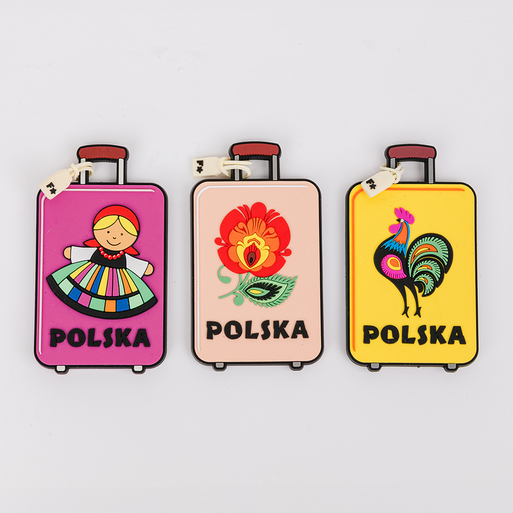 Polish Folk Art Flexible Magnet Suitcase Shaped (Rooster)