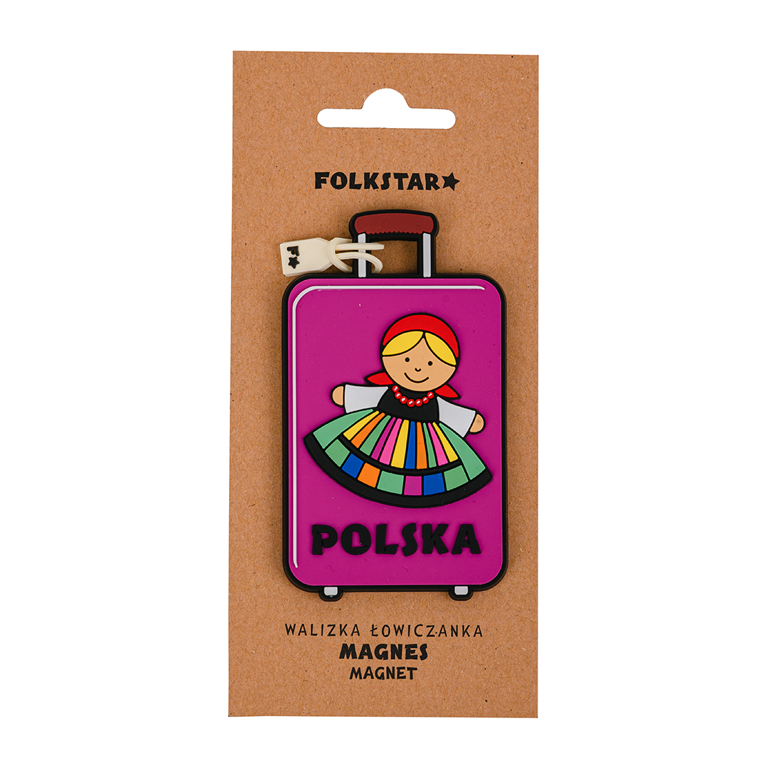 Polish Folk Art Flexible Magnet Suitcase Shaped (Lowiczanka)