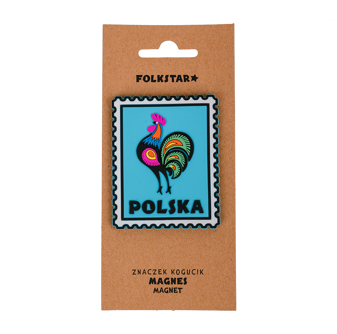 Polish Folk Art Flexible Magnet Stamp Shaped (Rooster)